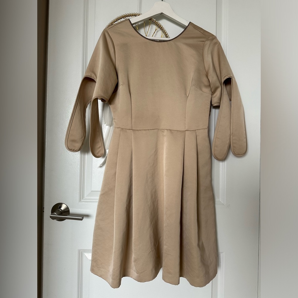 Women’s dress, silk, beige